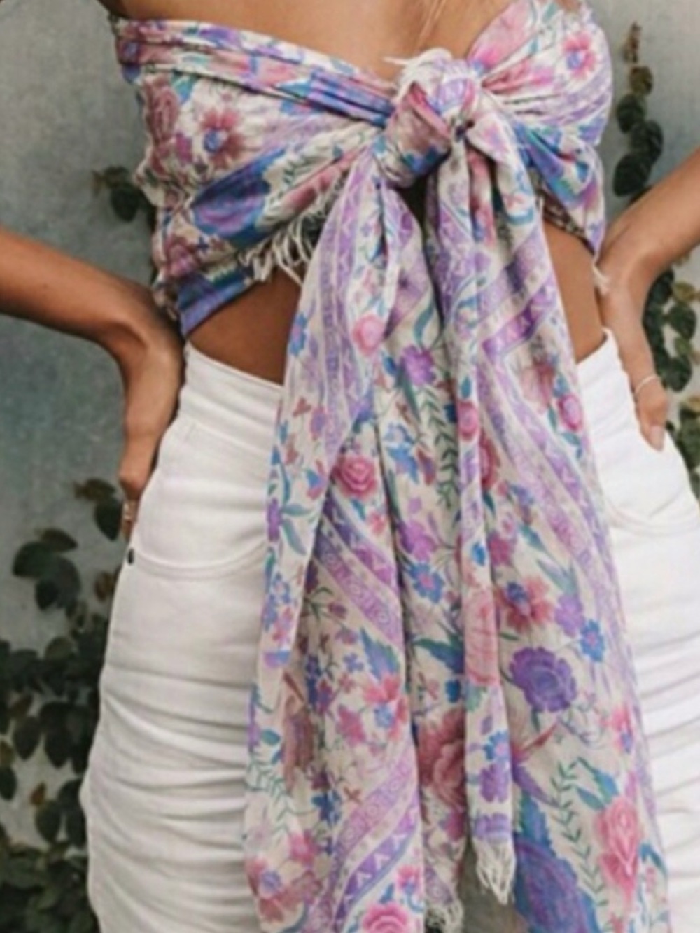 Spell - BABUSHKA VINTAGE TRAVEL SCARF- LAVENDER - NWT - Picture 2 of 5